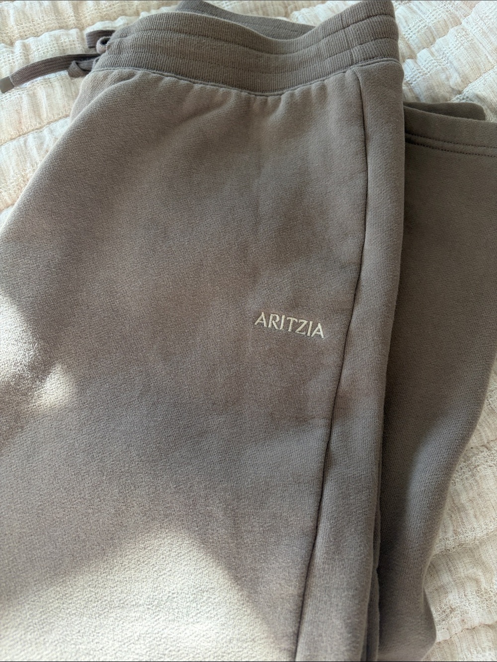 Aritzia Taupe Fleece Joggers